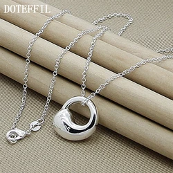 DOTEFFIL 925 Sterling Silver Water Droplets Pendant Necklace 18 Inch Chain For Women Wedding Engagement Party Fashion Jewelry
