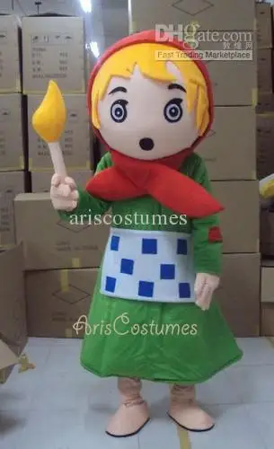 

New Adult Cute Match Girl Character Party Mascot Costume Christmas Fancy Dress Halloween Mascot Costume Free Ship