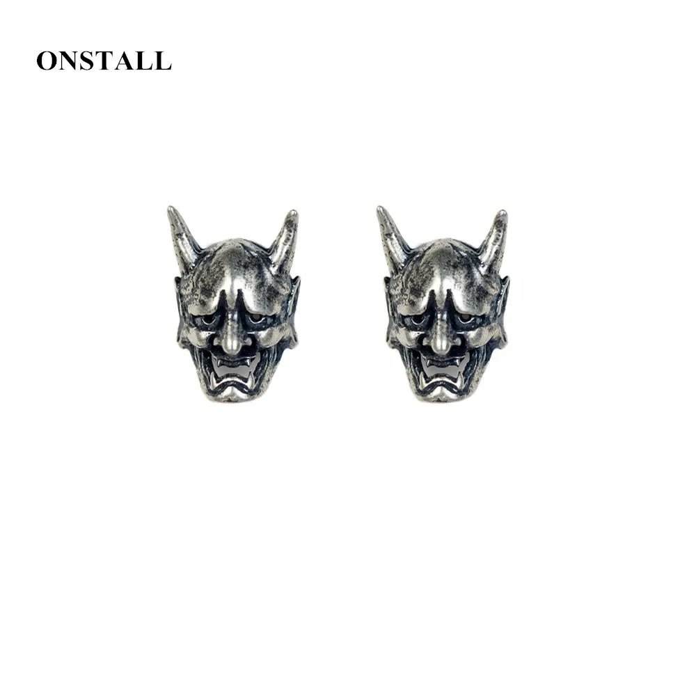 Original design new tide male ear nail rock personality earrings hip hop punk men's earrings Skull s925 silver earrings boys 309