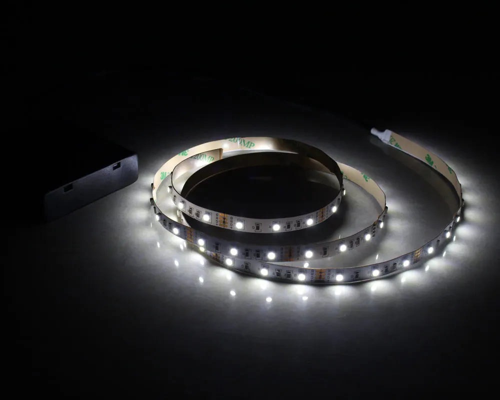 Battery Powered LED Strip Light 50CM 1M 2M 3M Adhesive Tape Lights SMD 3528 Battery Box Operated LED Stripe Warm Cool White