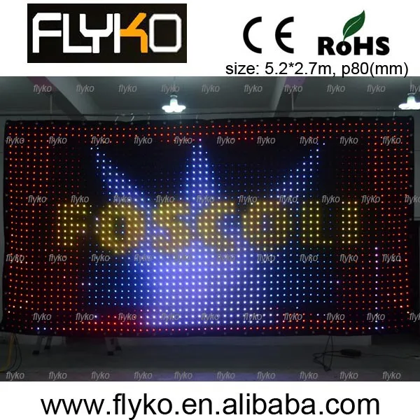 Free shipping indoor high definition P80MM led video curtain