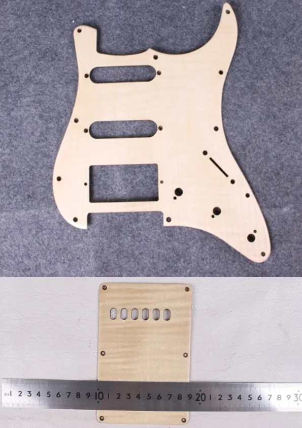 Strat   Electric Guitar Pickguard ASH Wood Guitar Plate SSH Style guitar Parts