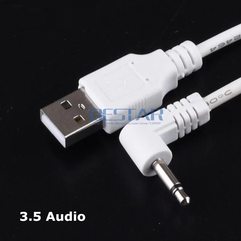 1M USB do gniazda DC3.5mm kątowy kolanko Aux linia audio USB3.5 2A zasilanie ładowanie 3.5 MM dźwięk Mono kabel DC 3.5mm