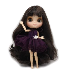 DBS blyth middie doll 1/8 20cm deep brown hair joint body matte face gift toy bl950 anime girls gift