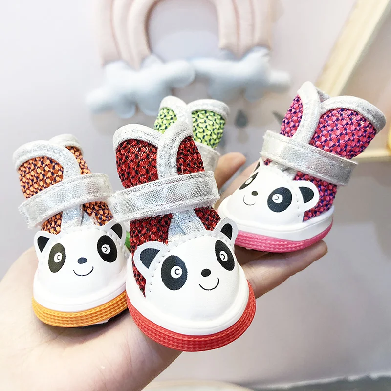 Cute Panda Scarpe Animale Domestico Per I Cuccioli Piccoli Cani di Piccola Taglia Estate Traspirante Nuovo Gatto Stivali Calzature Accessori Per