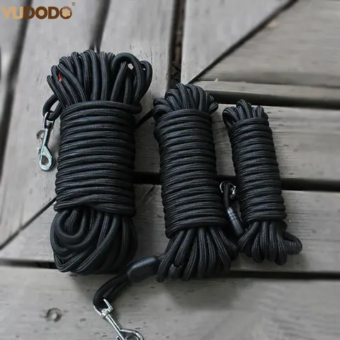 Strong Nylon Dog Leash Long Tracking Round Rope Outdoor  Walking Training Pet Leads 5m 10m 15m Leashes For Medium Larger Dogs