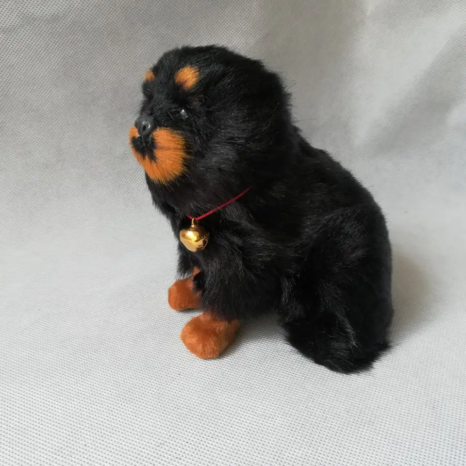 La vraie vie jouet noir Tibétain Mastiff sur 13x15 cm modèle accroupi chien dur modèle décoration jouet cadeau h1990