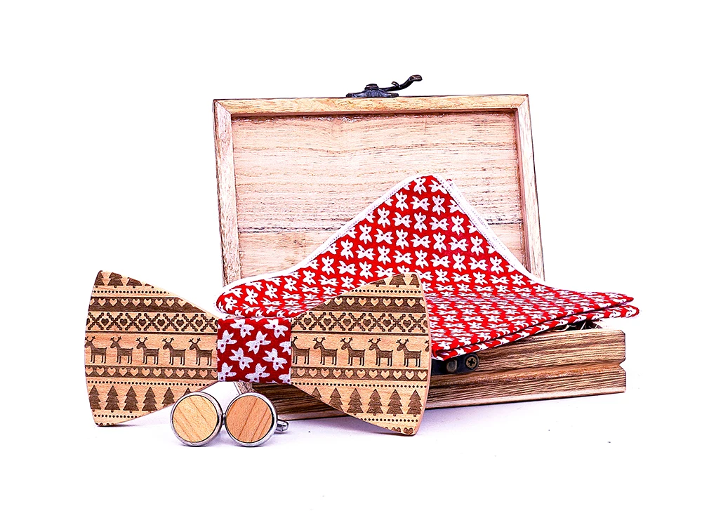 Handgefertigte Krawatte aus Ahornholz für Herren, Massivholz-Fliege im Schmetterlingsstil, Hochzeits- und Bräutigam-Anzug-Accessoire, Geschenk – Detail 1