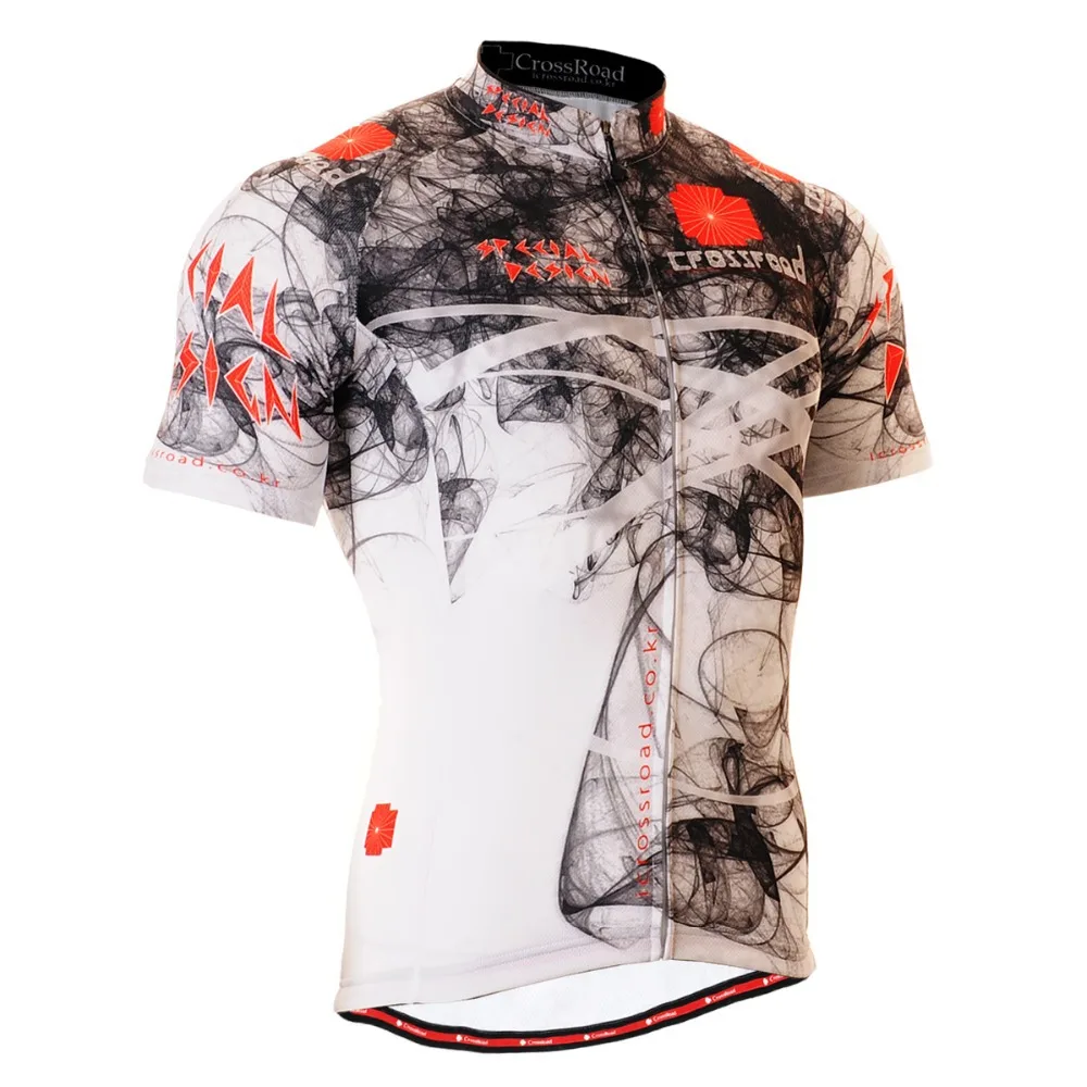 Athletic Technical Full Graphic Short Sleeve Cycling Jersey W/ Useful 3 Rear-pockets & Non-Slip Silicone Band MTB Bike Clothing