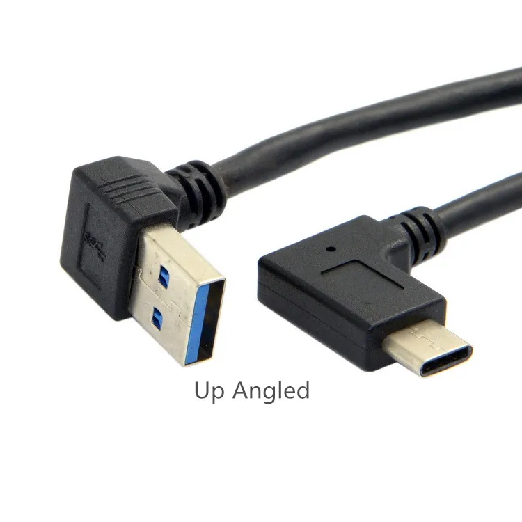 1FT Angle TYPE-C Reversible USB 3.1 USB-C Angled to 90 Degree Left Right Up Down Angled USB 3.0 type A Male Data Cable 30CM