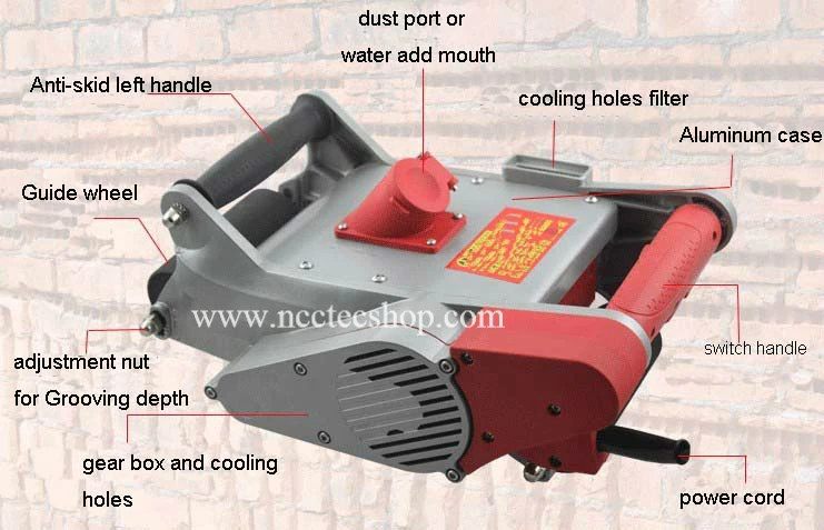 NCCTEC Floor Grooving Machine for Concrete Brick Wall fast FREE shipping |Hand held Cement Cutting Groove tool | 2800w/4hp power