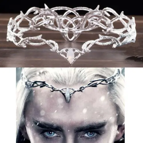 Nowy rekwizyt cosplay film Elven King Thranduil korona okrągły Elf ślubne nakrycia głowy opaska dla dziewczynki chłopiec dorosły rozmiar