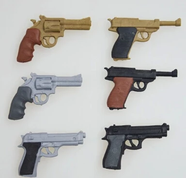 Hot Military New 3D Eraser for Personal Collection  Gun Eraser Revolver Eraser  Desert Eagle Pistol Eraser  6 Pieces Per Lot