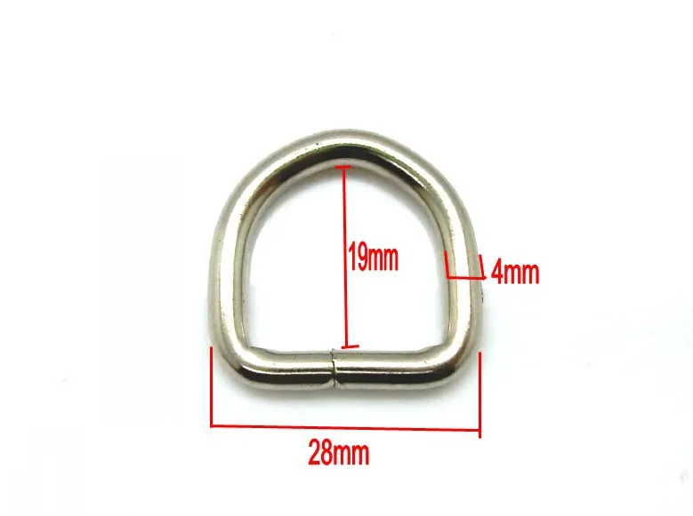 Free Shipping-10Pcs Silver Tone Unwelded Leather Bags Metal D Ring 28mmx27mm(Inside :20x19mm ) Connect Buckle J1829