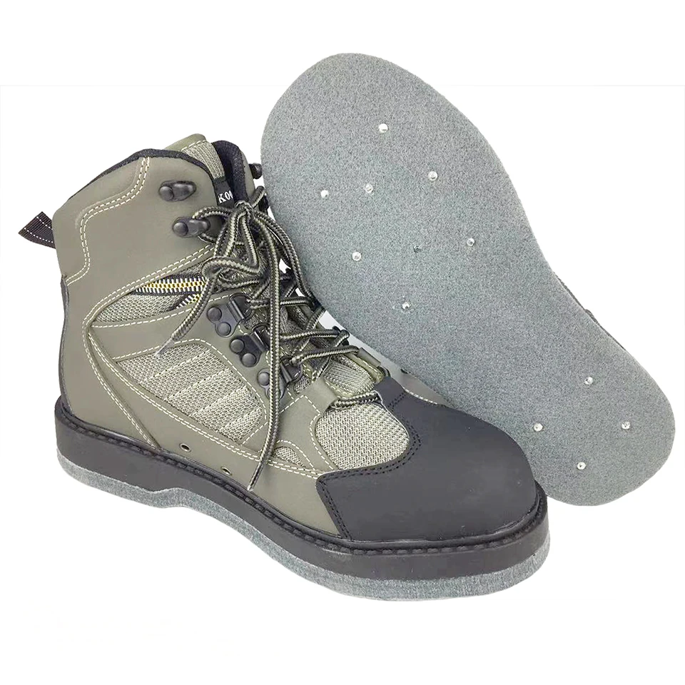 

Fly Fishing Shoes Wading Waders Aqua Upstream Hunting Sneakers Nails Felt Sole Boot Breathable Rock Sport No-slip For Fish Pants