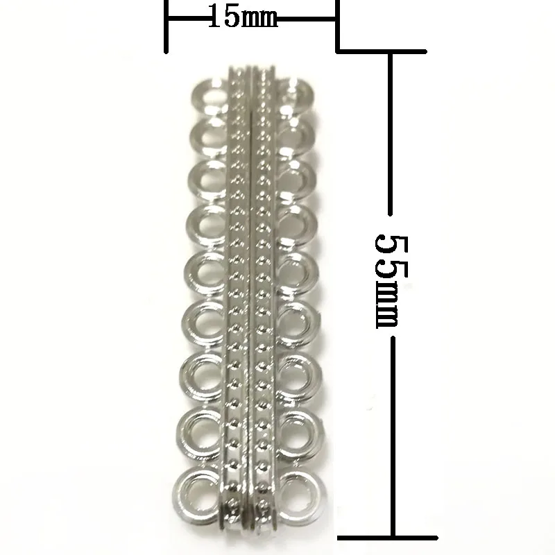 15x50mm 9 Reihen Gelb Gold Überzogene Magnetische Halskette Verschluss