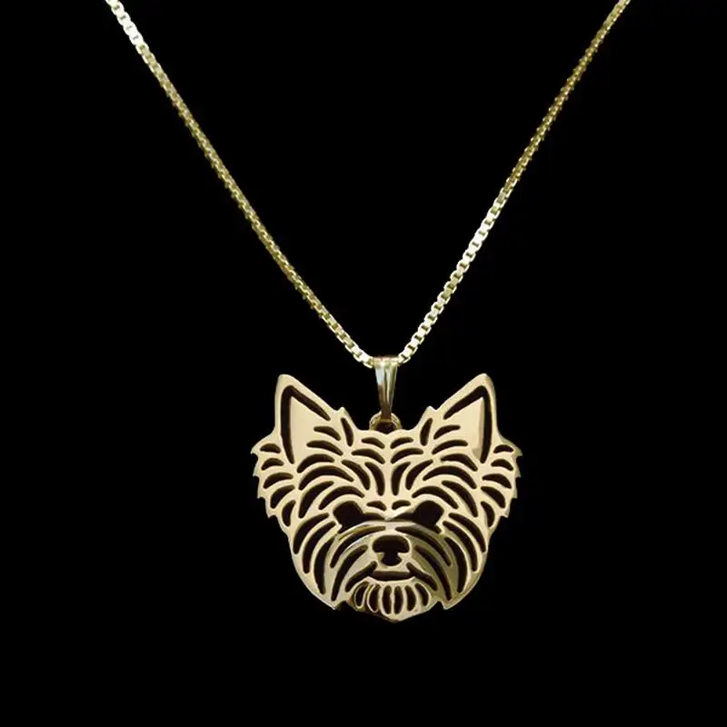 Female Yorkshire Terrier Pendant Necklaces Lovers Alloy Dog Necklaces For Women