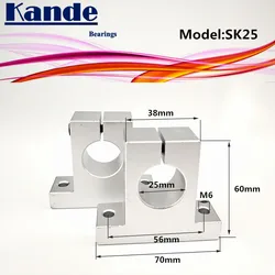 Łożyska kande 2 sztuk SK25 25mm liniowy wspornik wału dla 3D drukarki przesuwne SK25 25mm