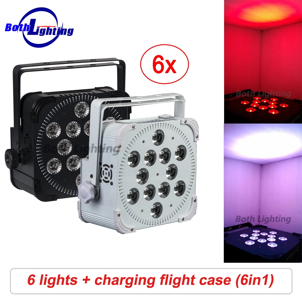 

Freedom dj uplighting 12*18w Battery Par Light RGBWA+UV 6in1 Wireless dmx512 LED Flat Par with Wifi and Remote Control Akku Par