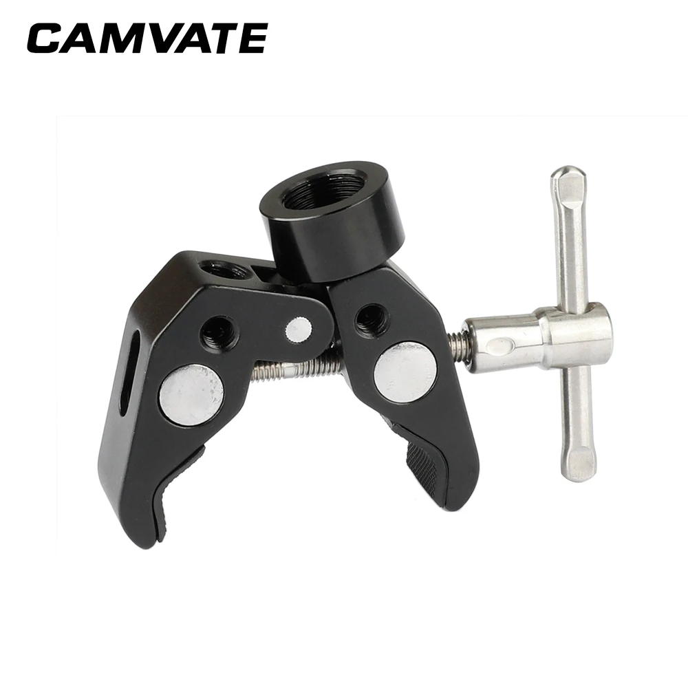 Clip per pinze a pinza Super granchio multiuso CAMVATE con adattatore da 1/4 "maschio a 5/8" femmina per viti a testa zigrinata per supporti/supporti per microfono