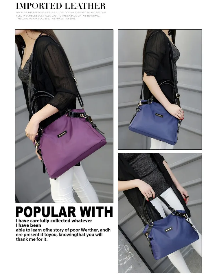 Borsa Tote In Tela Viola Con Cerniera - Multi-tasca, Tracolla Regolabile - Grande 29x15x29 Cm - Borsa Lavoro E Tempo Libero