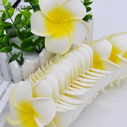 Plumeria de espuma de polietileno, tocado de flores artificiales, decoración de boda, suministros para eventos y fiestas, 10 piezas