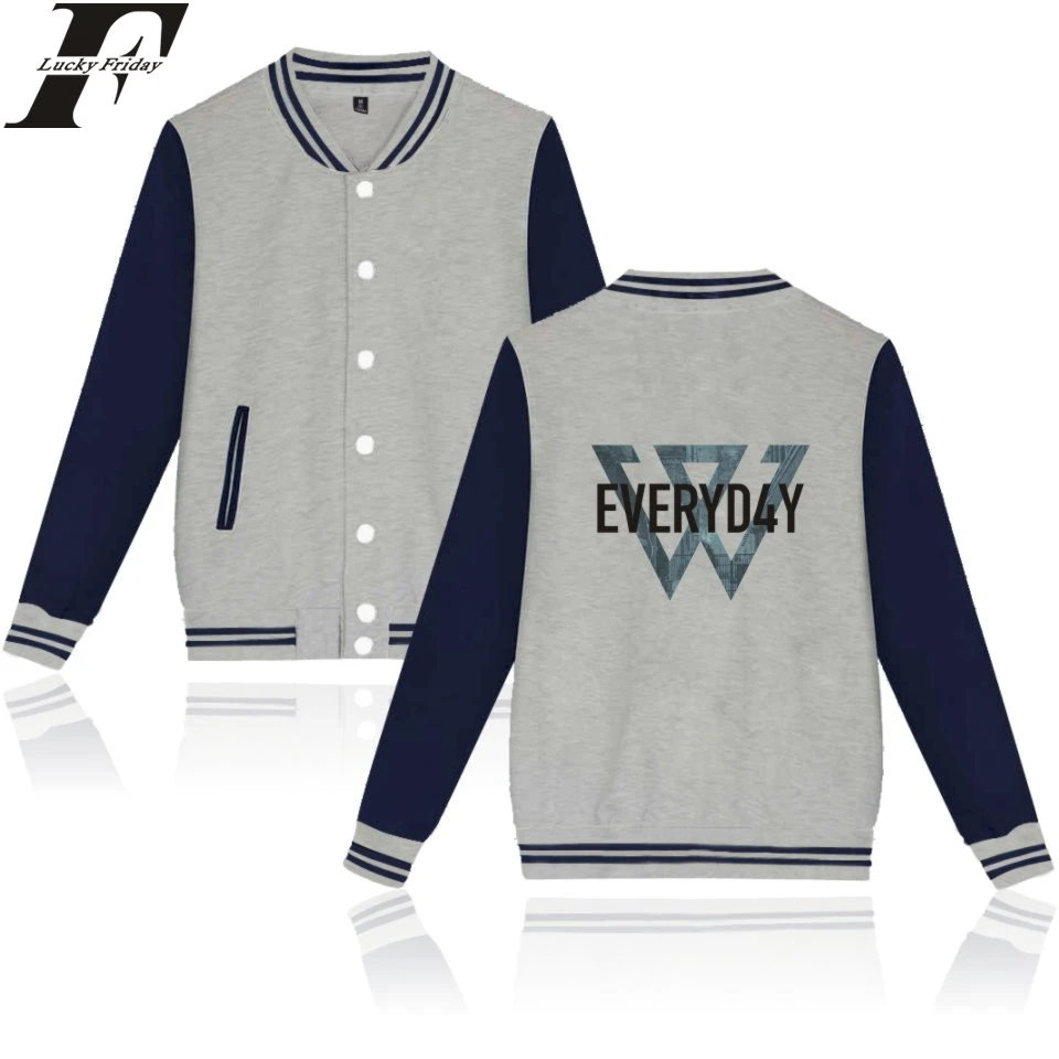 

LUCKYFRIDAYF WINNER EVERYD4Y kpop fashion men women Baseball Jacket casual Long Sleeve Hoodies Jackets Sweatshirts coat tops 4XL