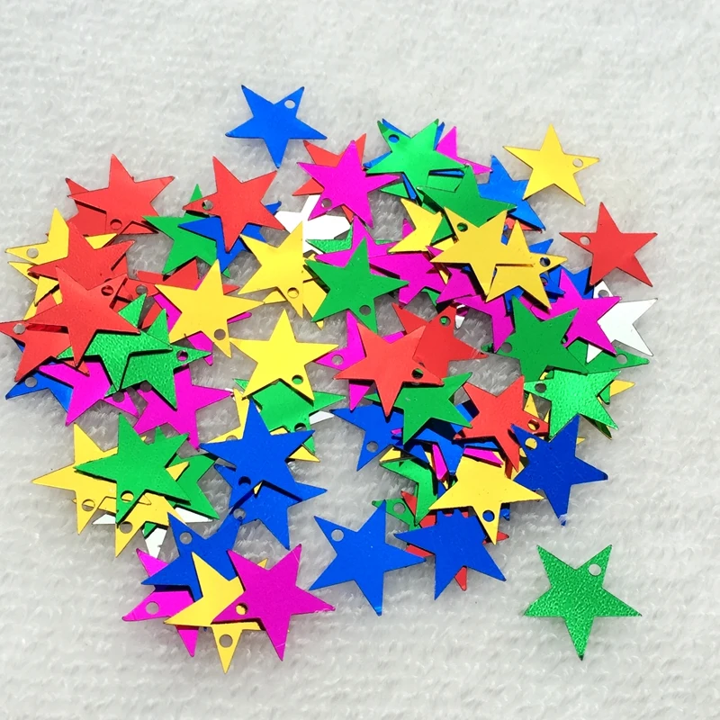 600PCS 15mm Multi Colors star Sequin&Paillette Sewing Craft /Embellishment Findings DIY Garment Accessories porose -C48A