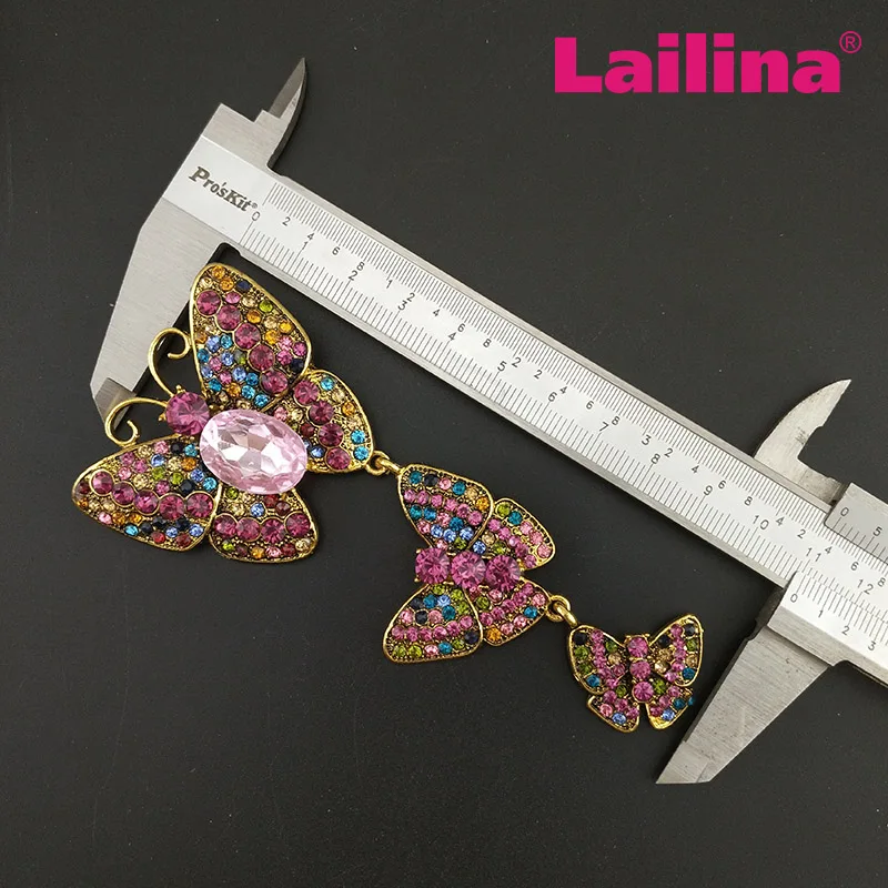 Free Shipping Large rhinestone BUTTERFLY brooch