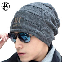 FS Fall And Winter Warm Brand Thick Hip Hop Caps Men NC Casual Knitted Wool Cap Male Stylish Winter Caps Beanies Bonnet Hat