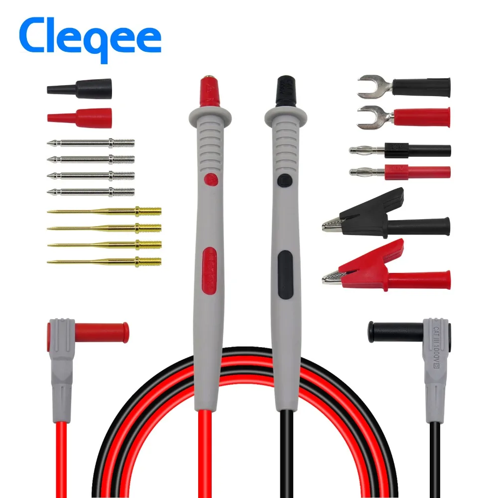 NEW Cleqee Multimeter probes replaceable needles test leads kits probes for digital multimeter feelers for multimeter wire tips