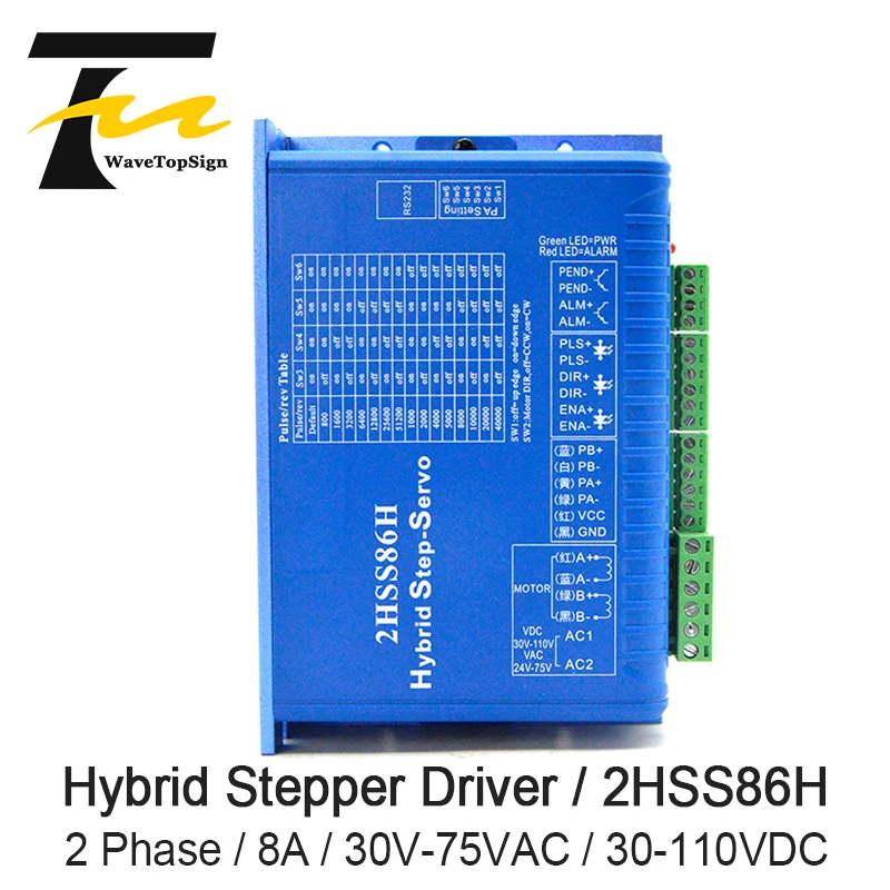 JMC Hybrid Step-Servo Motor Driver 2HSS86H 30V-75VAC  30-110VDC 8A Match with Stepper-Servo Moter  57 86 Serial