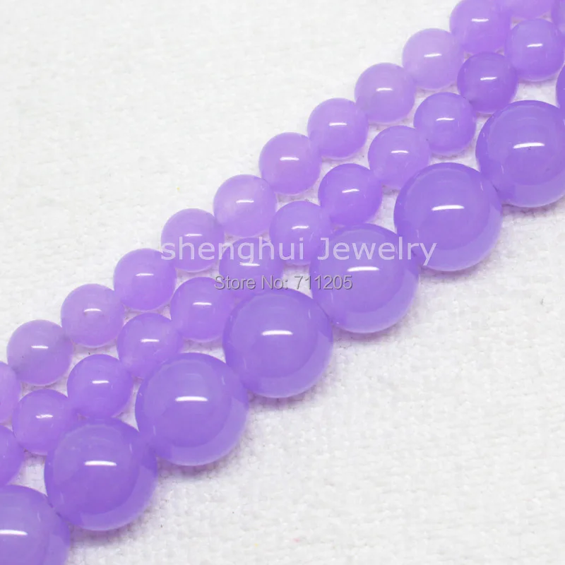 Beautiful Lavender Jades 6,8,10,12,14mm  Round loose beads 15