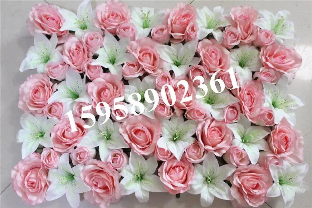 EMS Free Shipping 10pcs/lot pink mix color Artificial silk rose flower wall wedding background lawn/pillar market decoration