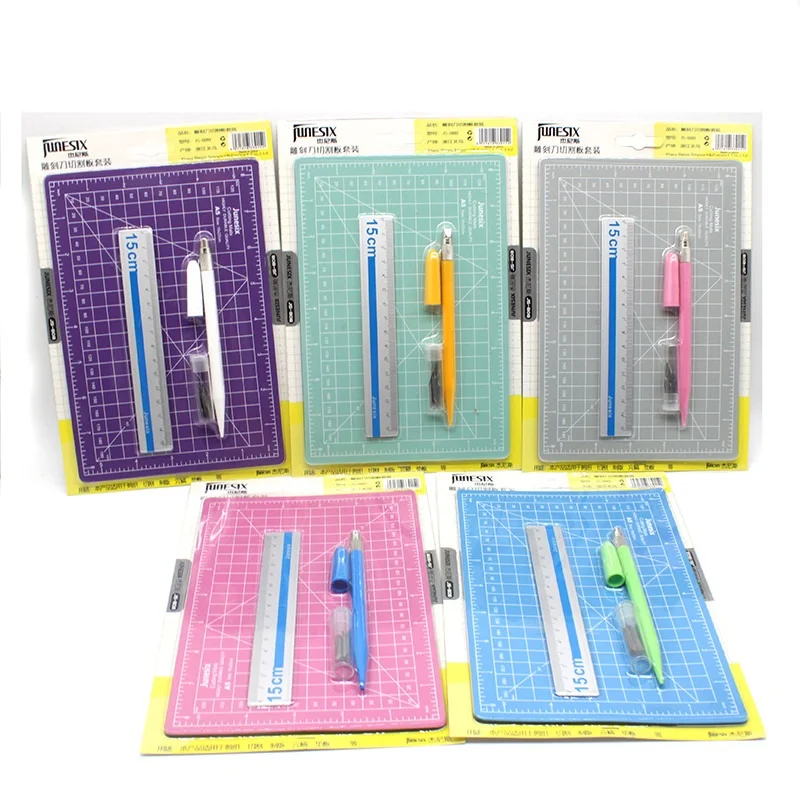 A5 Cutting Mat Ruler Engraving Pen Knife Set Double-Sided Self-Healing Manual Sculpture Pad Office School Supply Carving Board