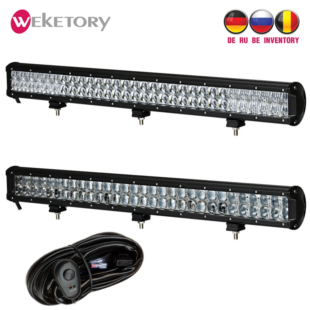 

weketory 28 inch 300W 4D 5D LED Work Light Bar for Tractor Boat OffRoad 4WD 4x4 Truck SUV ATV Combo Beam with Switch Wiring