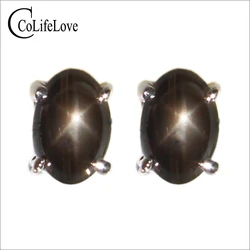 CoLife Jewelry 4*6mm Natural Star Light Sapphire Earrings 925 Silver Sapphire Earrings for Office Woman Real Sapphire Jewelry