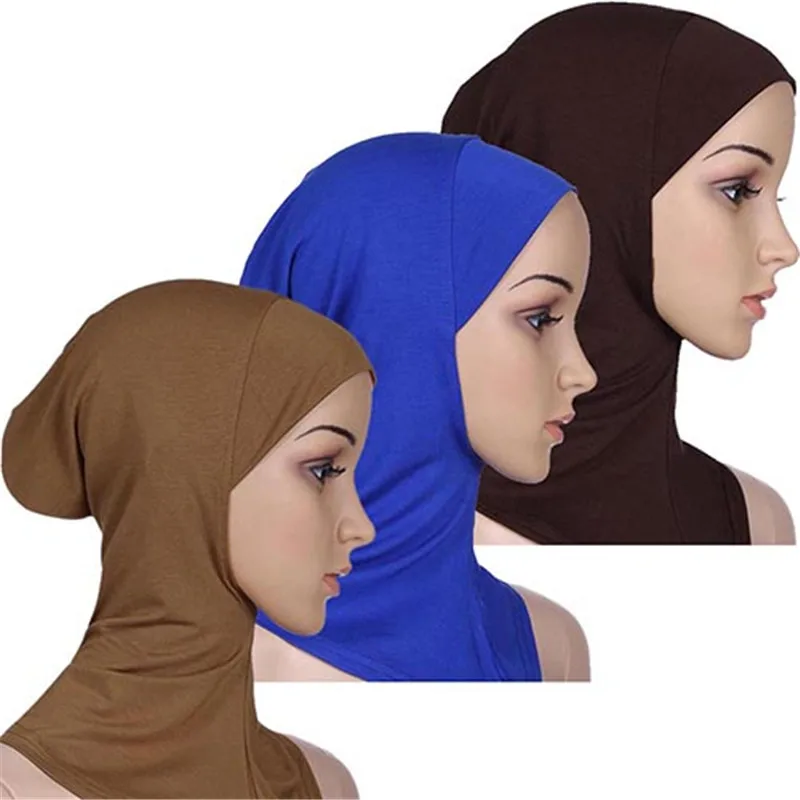 Soft Muslim Full Cover Inner Women's Hijab bonnet Cap Islamic Underscarf Neck Head Bonnet Hat 6YQA