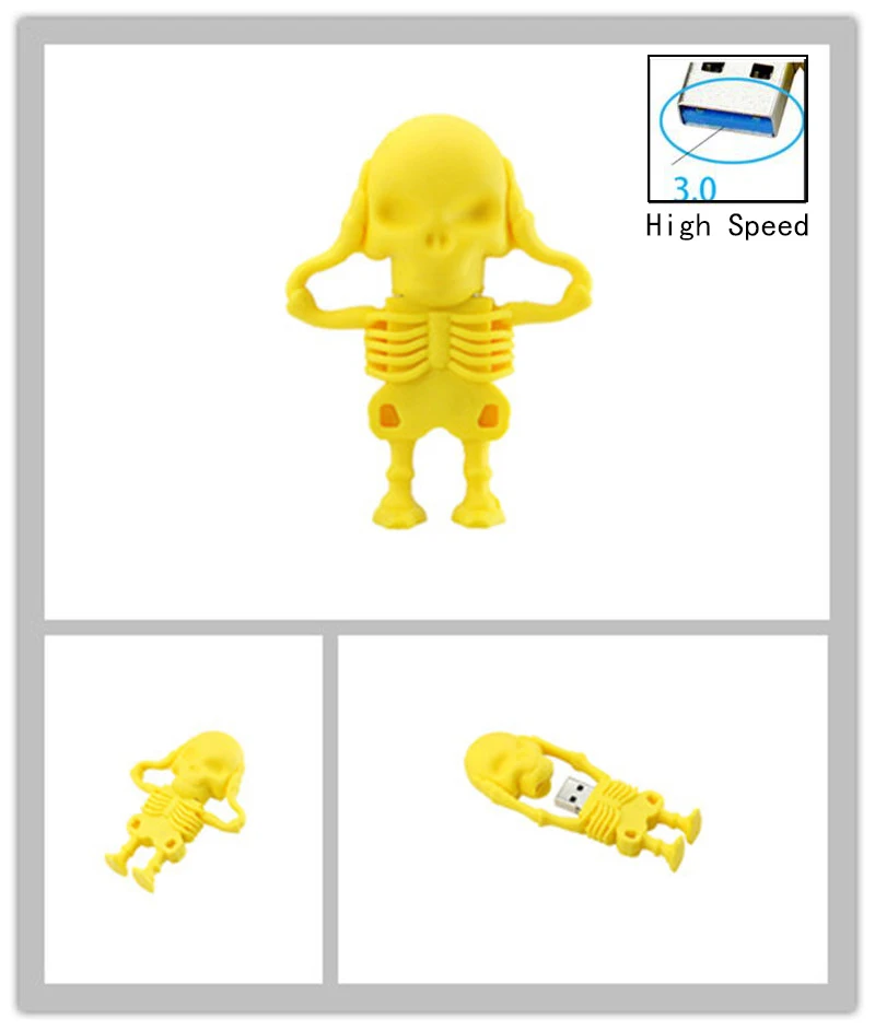 Usb 3.0 Pendrive 64GB Kreatif, USB Pen Drive Tengkorak Kartun, Pendrive Tengkorak, USB Flash Drive 64GB/32GB/16GB/8GB/4GB,U Disk