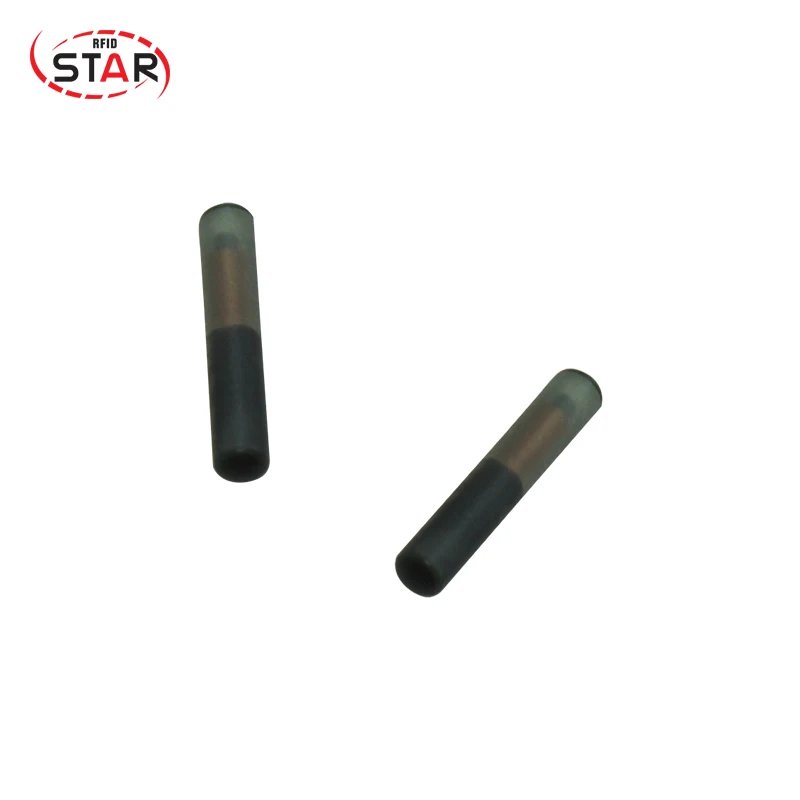 10 pièces 2.12*12mm animal puces pour vache bétail overcheval animal identification, Em4305 ISO FDX-B RFID puce de verre transpondeurs