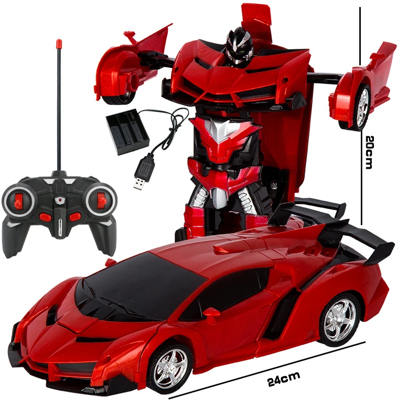 2 In 1 Remote Control Deformation Car  RC Car Sports Car Transformation Robots Models RC fighting toy Kid Children Birthday Gift