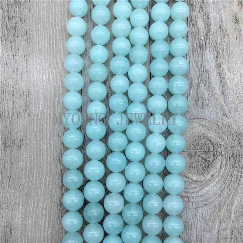 Sky blue Clear Malaysian Jades bead,Nature Stone Smooth Round beads 15