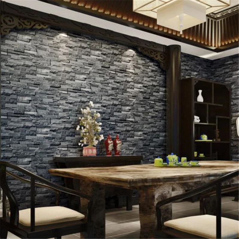 wellyu 3D retro simulation brick pattern wallpaper wallpaper coffee shop restaurant antique culture stone special wallpaper