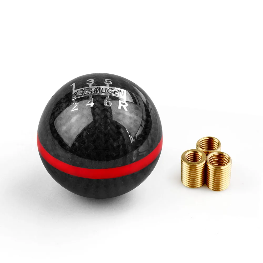 RASTP-Universal Genuine Carbon Fiber Mugen 5 / 6 Speed Manual / Automatic Spherical Gear Shift Knob for Honda Acura RS-SFN013