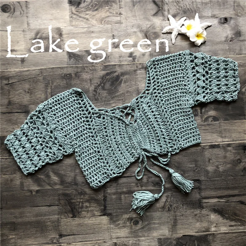 Women Sexy Crochet Hippie Bralette Knit Bra Boho Beach Bikini Crop Tops Swimwear Sexy Top Boho Bikini Top