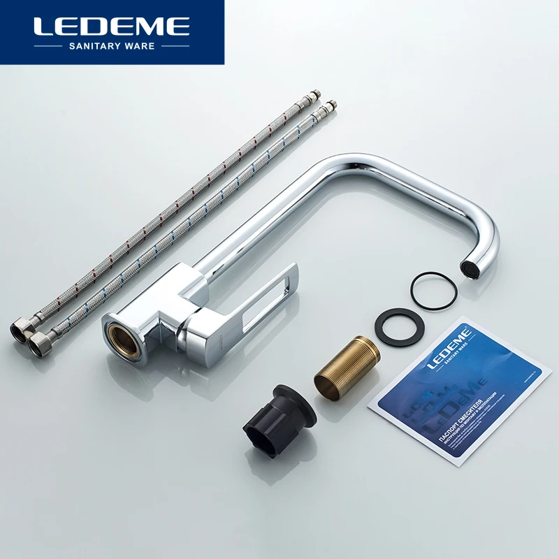 LEDEME Kitchen Faucet Deck Mounted Hot and Cold Water Universal Rotatable Vegetable Sink Mixer Tap Kitchen Faucets L4067