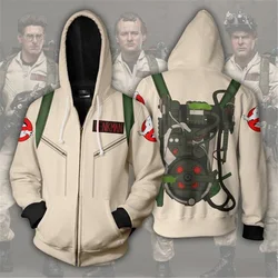 Anime 2019 Men's Ghostbusters Cosplay Costume Ghostbusters Autumn men and women anime 3D Printing zipper Jacket Hooded sweater