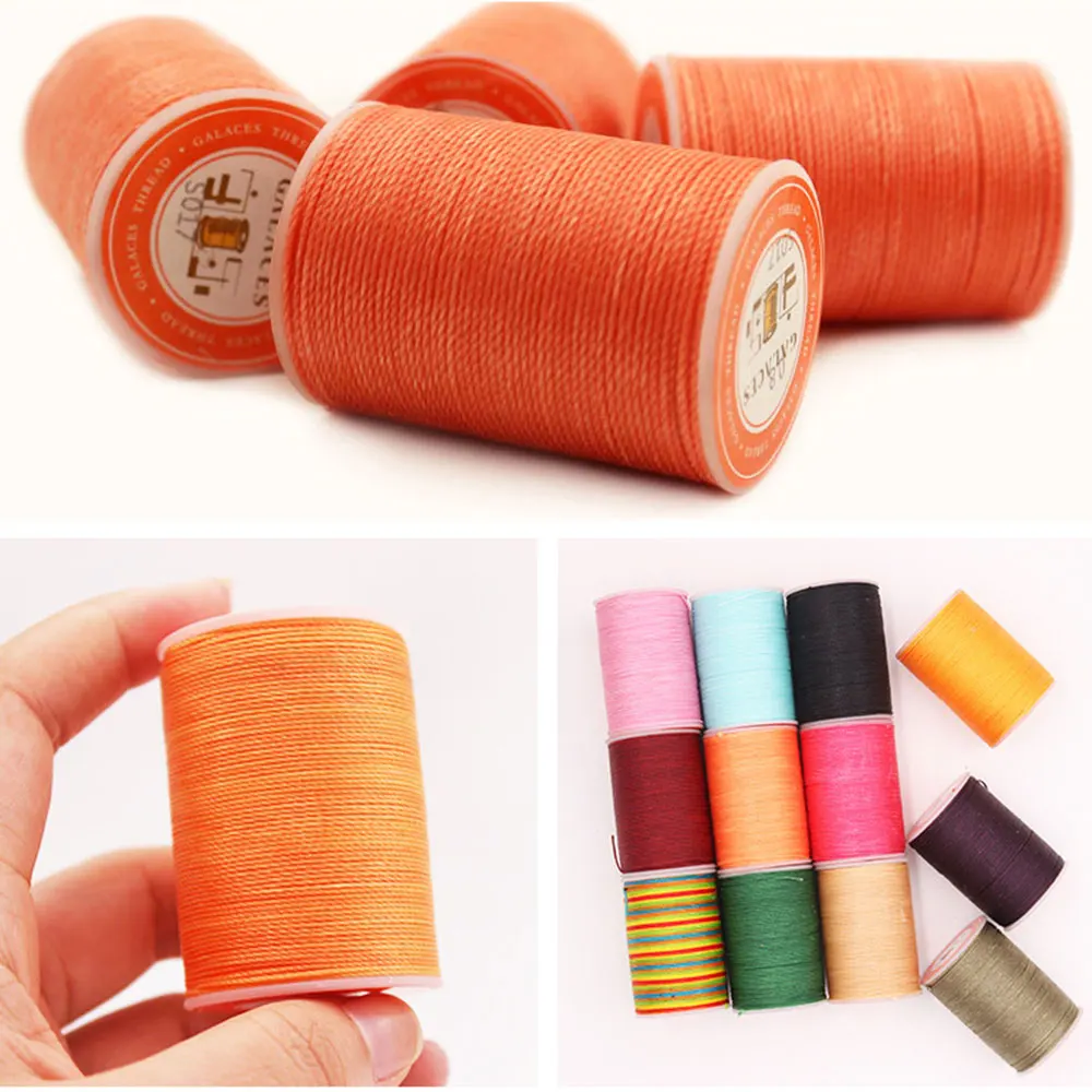 0.55 0.45 0.65 mm Round Waxed Thread Sewing cord Whipping Thread Leather Hand Stitching Polyester Hand Sewing Leather Work DIY