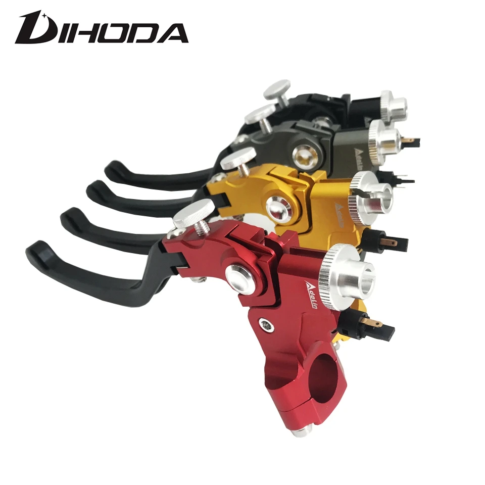 Adelin 4 color Quality CNC 22mm universal motorcycle left Rope Pulling Line Cable clutch levers For Honda Yamaha Kawasaki Suzuki