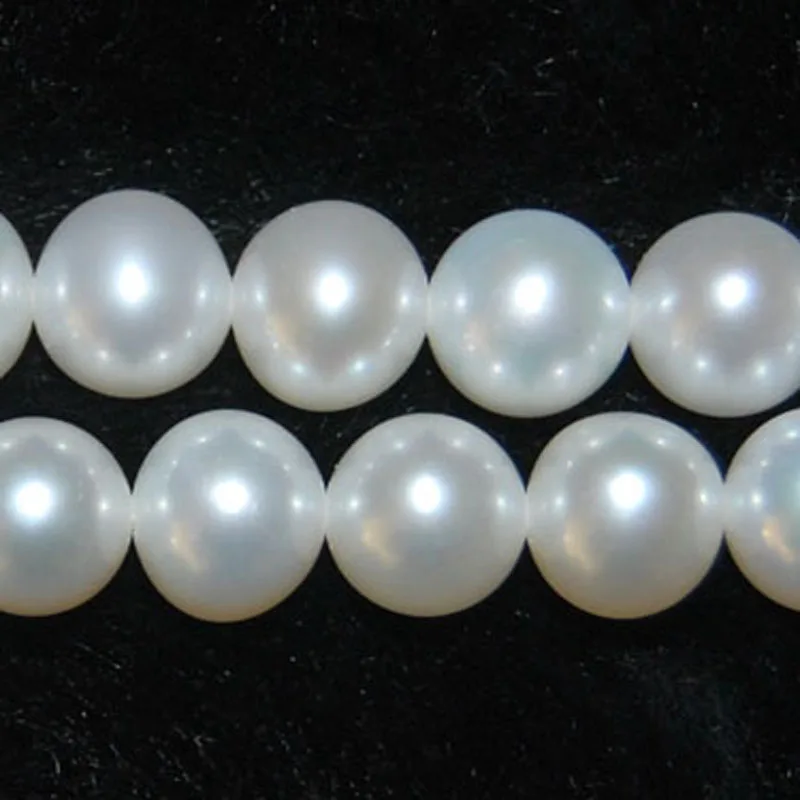 16 inches AA+ 10-11mm Natural White Round Freshwater Pearl Loos Strand